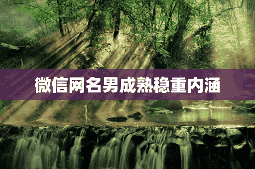 微信网名男成熟稳重内涵(微信网名男成熟稳重内涵两个字)